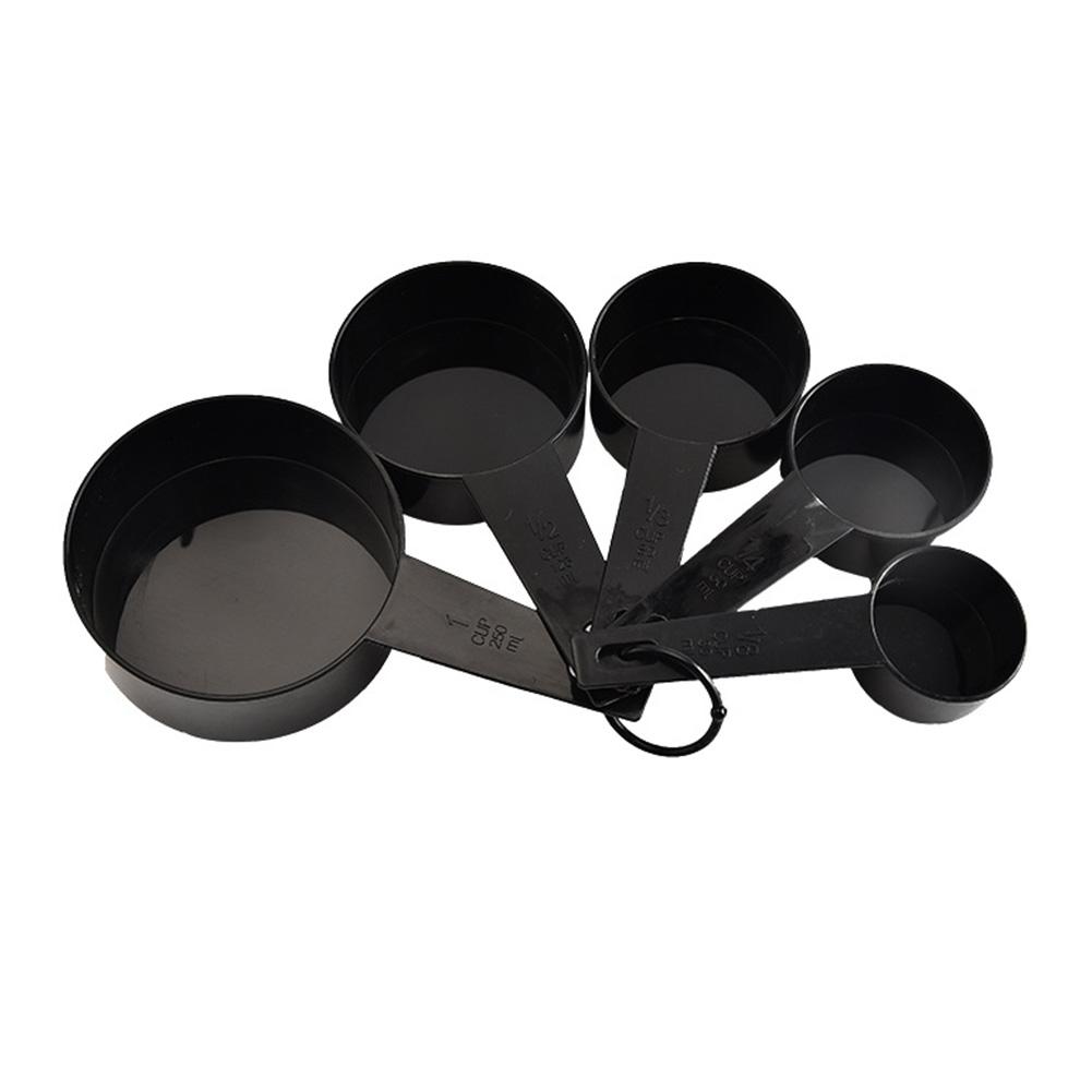 10Pcs/Set Black 5 Measuring Spoons 5 Cups Set for Baking Weighing Tools