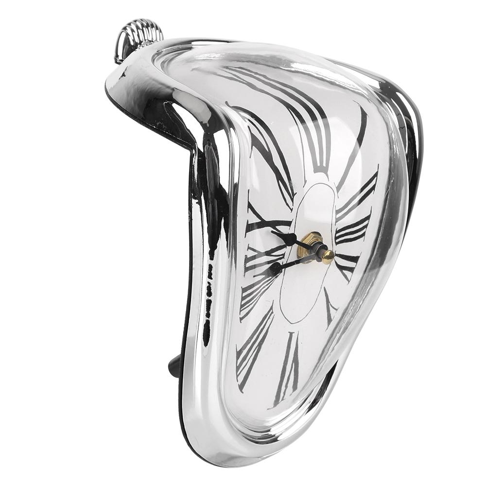 

Сюрреалистические искаженные настенные часы сюрреалистические часы в стиле Сальвадора Дали новые плавящиеся часы креативный подарок украшение для дома Sliver