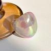 Sweet Korean Resin Shiny Glossy Geometric Gradient Colorful Wide Large Finger Ring Women's Chunky Joint Ring Personality Jewelry