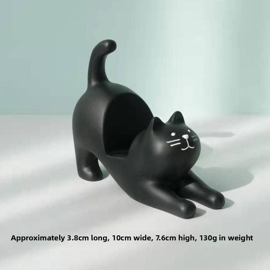 

Relaxing Cat Resin Phone Holder With Creative Design For Home Decor And Gift Idea чорний