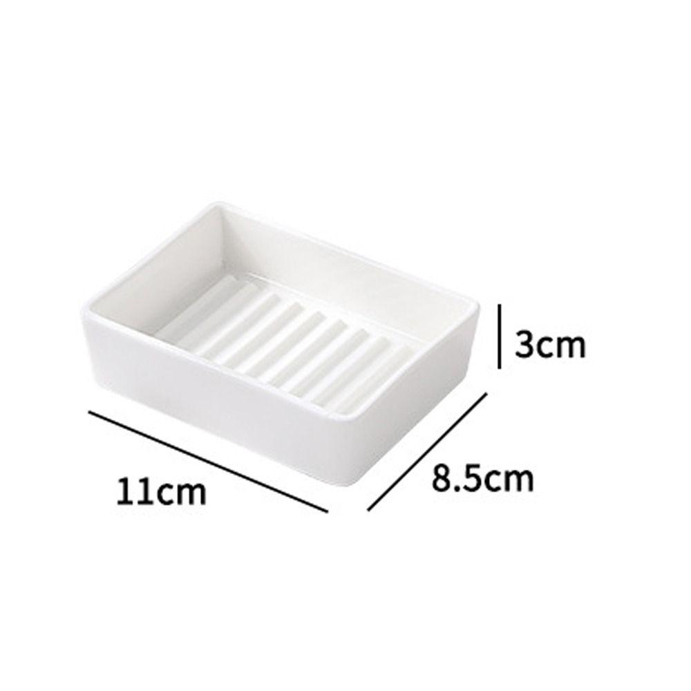 New Ceramic Soap Dish Rectangle Modern Simple Style Soap Holder Portable Durable Hand Soap Holder Countertop