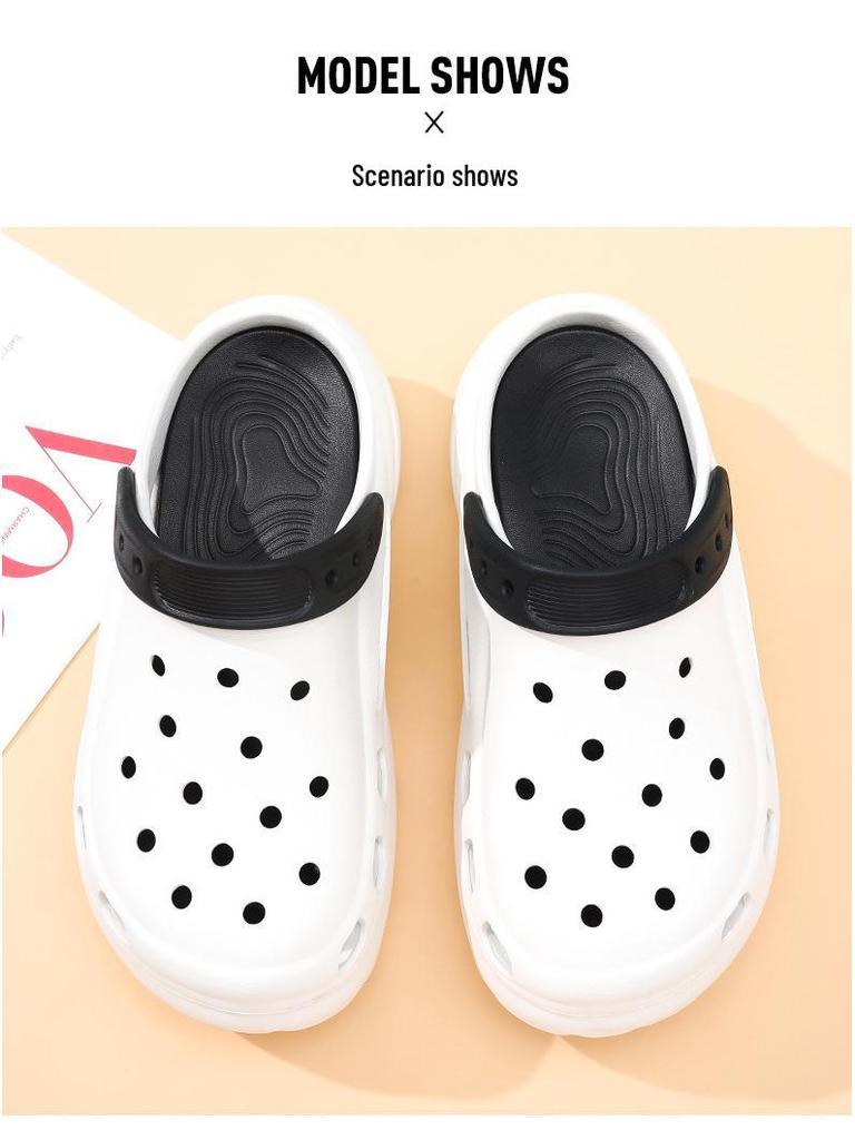 Women's Outdoor Anti-Slip Odor-Resistant Thick-Soled Height-Boost Color-Block Sandals & Summer Slippers