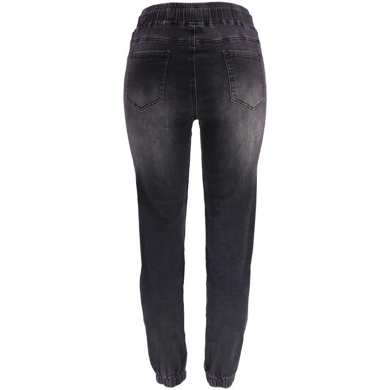 Women Elastic Waist Stretch Casual Loose Denim Pants High Waisted Jean Joggers with Drawstring Y2K Streetwear Pencil Pants