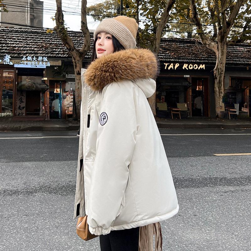 Damen Verdickte Daunenjacke mit Pelzkragen Winter Warmer Mantel