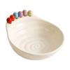 Fruit Bowl with 6 Colorful Fruit Forks Large Capacity Spiral Bottom Bowl with Fork Storage Hole for Snacks And Parties