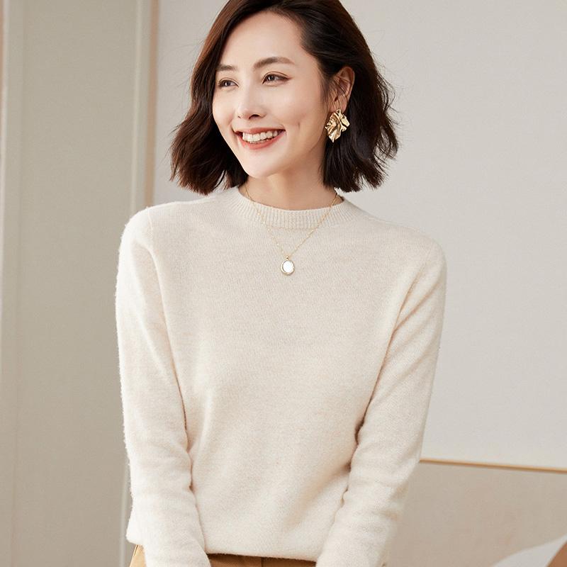 Kadın Kazak % 100% Merinos Yünü MODERN YENI SAGA Kaşmir Kazak Örme Kazak Kış Sıcak Kadın Jumper Örgü Üst