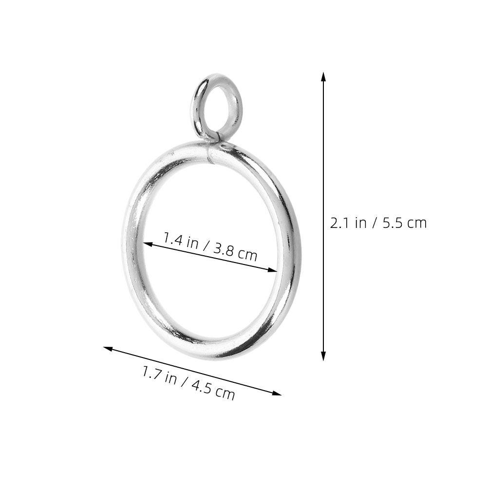 

10Pcs Eyelet Curtain Rings Thick Metal Heavy-Duty Drapery Rings for Roman Shades Sliding Window Treatments Bathroom Shower серебряный