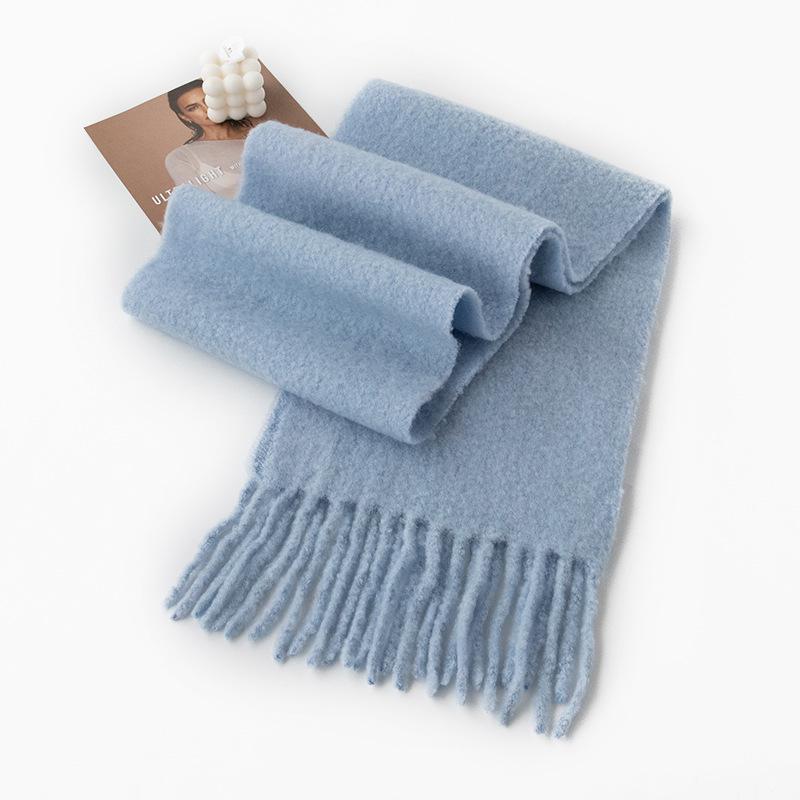 100% Wool Scarf: Autumn/Winter Korean Style, Warm & Versatile Women's Shawl