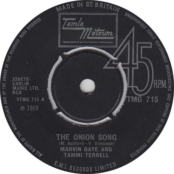 

7inch Record MARVIN GAYE TAMMI TERRELL Onion Song TMG715 TAMLA MOTOWN 1969 UK SoulFunk Used