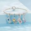 Sun Tarot Card Charm 925 Silver Bracelet Pendant