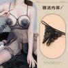 Sexy Pajamas Transparent Mesh Sex Underwear Steel Tray Open Crotch Tease Free Nightdress Sex Suit