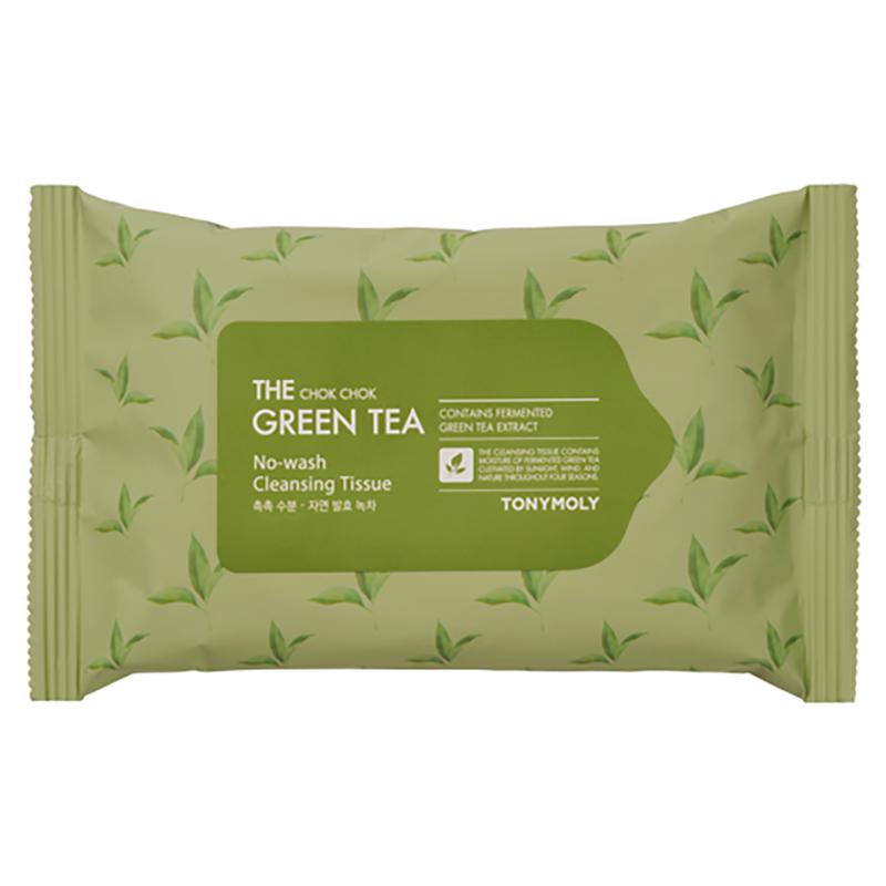Tony Moly The Chok Chok Green Tea No Wash Cleansing Tissue, 20 Sheets Pack, 1 pcs