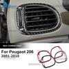 Real Soft Carbon Fiber Sticker For Peugeot 206 2001 2002 2003 2004 2005 2006 2007 2008 2009 2010 Car Side Air Outlet Frame
