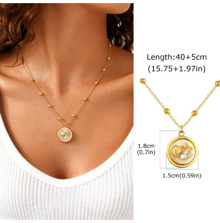 Sliding Water Droplet Pendant Necklace for Women, Waterproof Tear Pendant Necklaces, Gold Plated Stainless Steel Jewelry