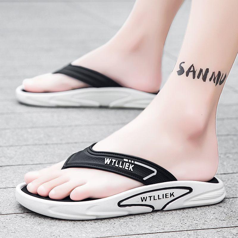 

Summer trend men s flip-flops thickened soft bottom light going out versatile non-slip shock absorption outdoor wear resistance Standard 45 Size [Sports Trend Explosion]
