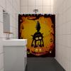 1 Piece 180x180cm Orange Pumpkin Black Cat Print Halloween Shower Curtain Partition Bathroom Waterproof and Mildew Proof