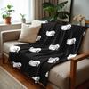 Minimal White Ghost Soft Flannel Blanket Breathable Warm Throw for Office Car Sofa Kids Room Birthday Xmas Gift