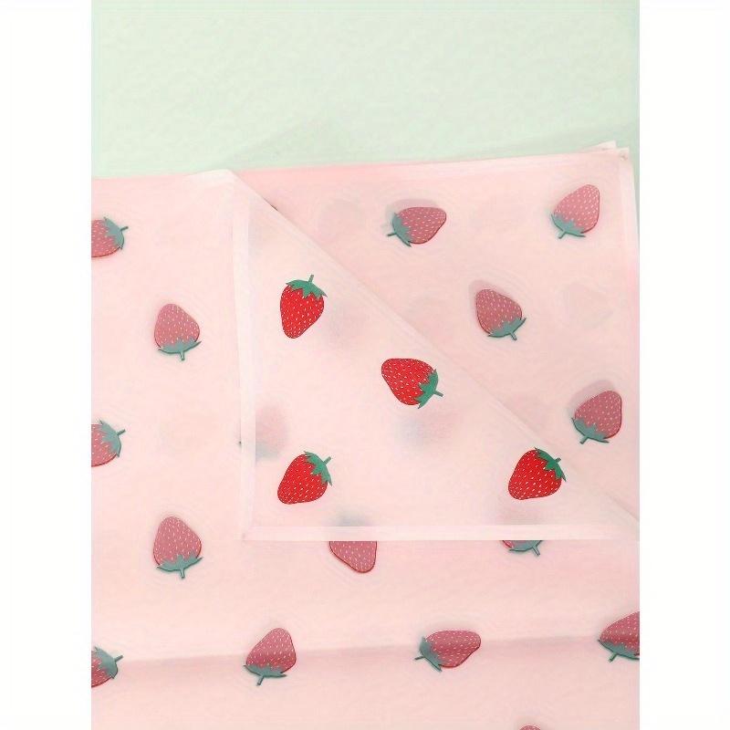 20-Pack Cartoon Strawberry Print Waterproof Floral Wrapping Paper, Semi-Transparent Bouquet Sheets for Weddings & Gifts, Back To School Valentine Day
