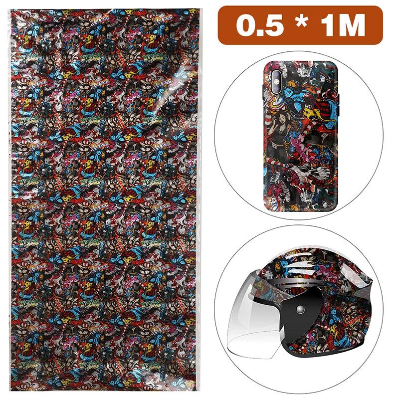 50x100cm PVA Wassertransferdruckfolie Imitation Tier DIY Muster Hydrographische Folie Rad Helm Dekor Druckfolien