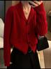 2025 Women's Casual Lapel Button Knit Cardigan: Autumn/Winter Solid Color Sweater