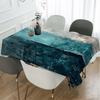 1 Stück Meeresblau und Weiß Abstrakt Tischdecke, 152,4*218,44 cm, Rechteckig, Polyester, Leicht zu reinigen, Geeignet für Ess- und Couchtische - Heimdekoration