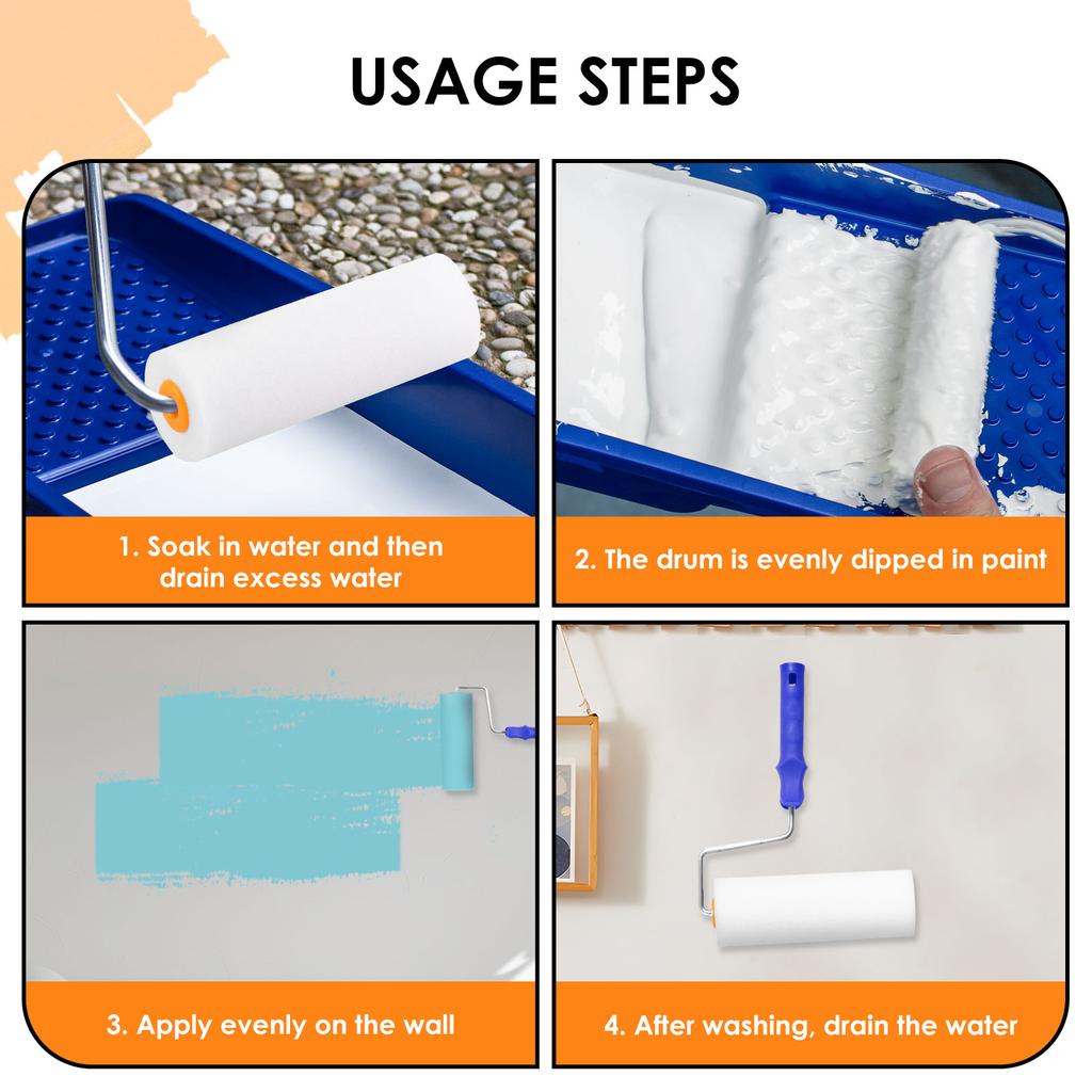 30Pcs Foam Cupboard Paint Roller Cover Versatile High Density Mini Paint Roller Cover With Standard Interface for Wall Ceiling