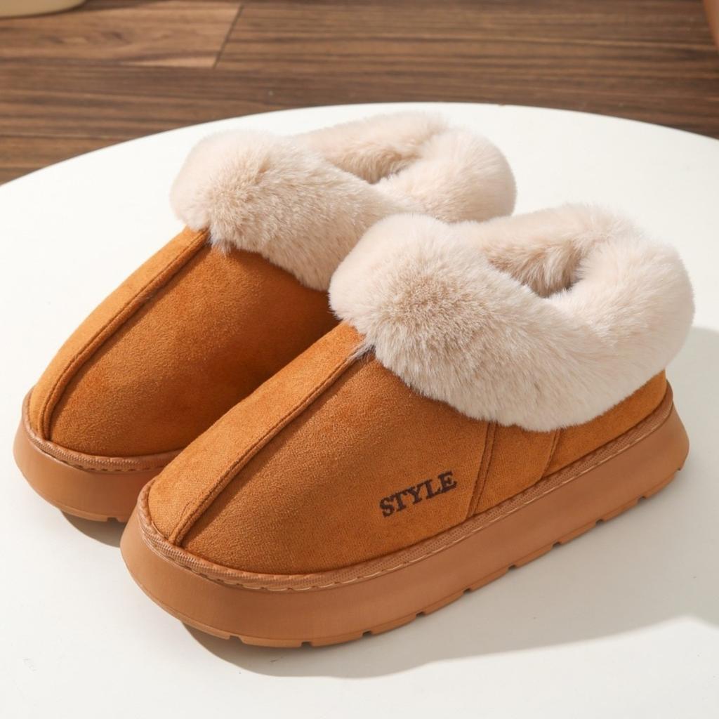 Cixi Cotton Slippers Thick-soled Winter Home Use Indoor Non-slip Warm Confinement Shoes Home Couple