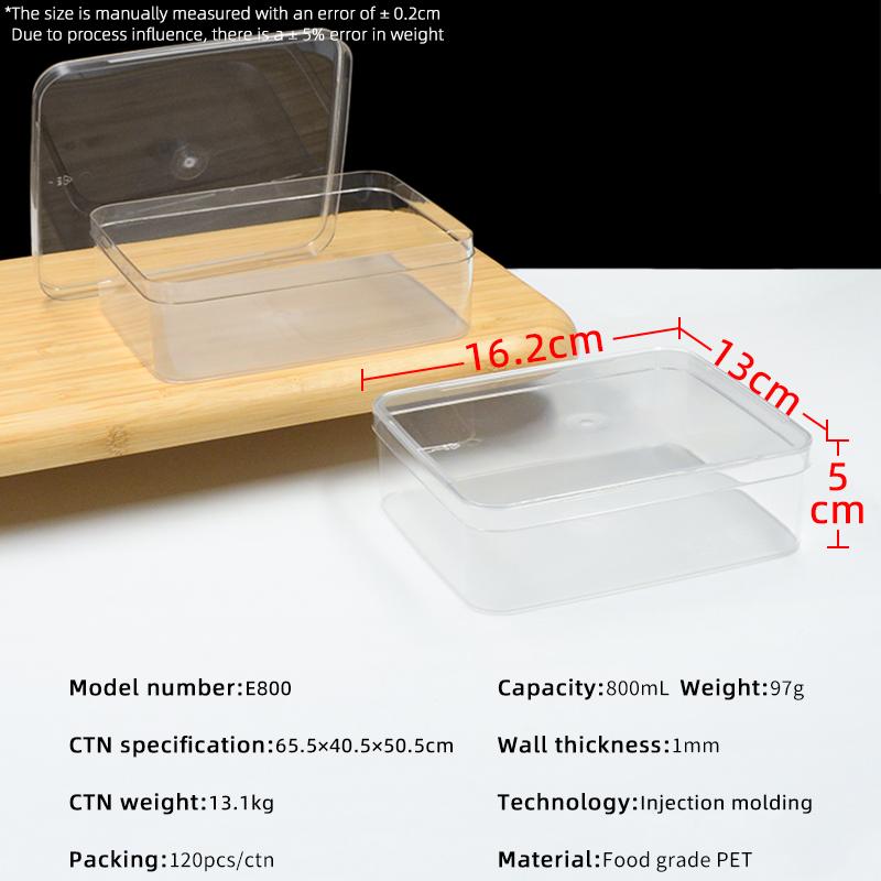 Hard Clear Can Be Recycled Small PET Rectangle Food Grade Plastic Sugar Snack Candy Biscuit Macaron Baking Chocolate Box transparent