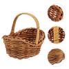 2 Pcs Mini Dolls Basket Small Woven Miniature Decors Storage Baskets Simulation For Favors With Handle Picnic