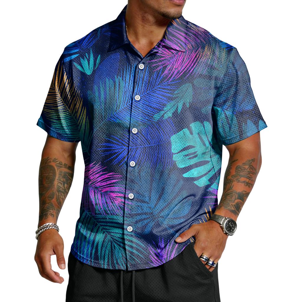 Men's Casual Lightweight Breathable Short-Sleeve Shirt