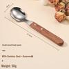 ZISIZ Wooden Handle Dessert Spoon