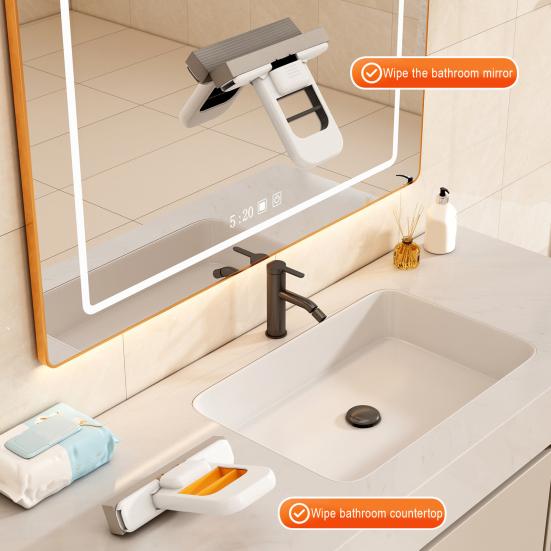 1/2/3 ks Mini mop s designem hlubokých drážek Mokrý/suchý houbový mop Jednoruční ždímací rukojeť Skládací stolní mop