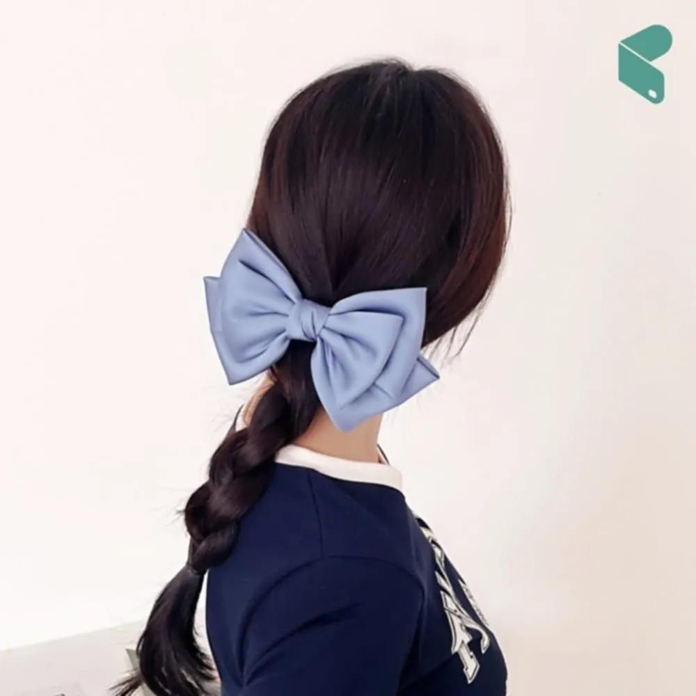 Hairpin Angel Scrunchie Silk 3-Tier Knot Blue Hair Ornament Ribbon Pin Lovely Point Commerce Pick JL