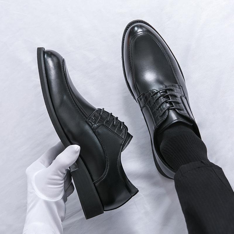 Men’s Derbys Dress Formal Business Leather Shoes Men Retro Tuxedo Wedding Blazers Saddle Casual Shoes Large Size