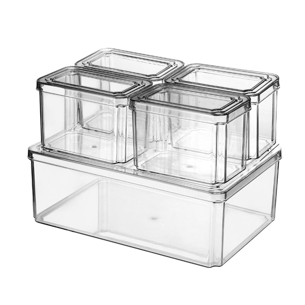 Trainsparent Food Storage Box Rectangular Snack Organizer Fresh Keeping Fridge Container Bin