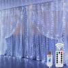 LED Curtain String Light USB With Remote 8 Lighting Modes Fairy Garland Festoon for Wedding Holiday Bedroom Christmas Decoration