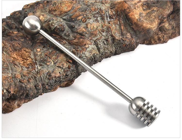 304 Stainless Steel Honey Stirrer with Beaded Handle