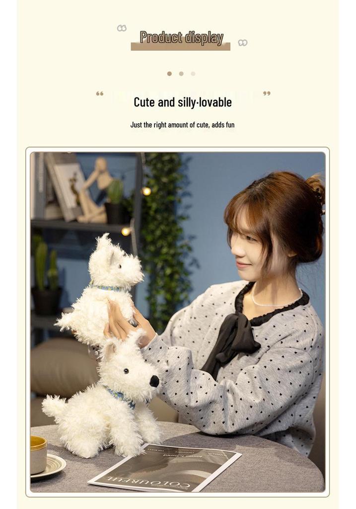 Cute West Highland Terrier Plush Toy - Soft Comfort Doll and Sleep Companion for Kids