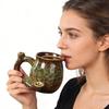 Coffee Mug Ceramic Coffee Pot Shaped Cup with Ergonomic Handle Wide Mouth Dishwasher Microwave Safe
