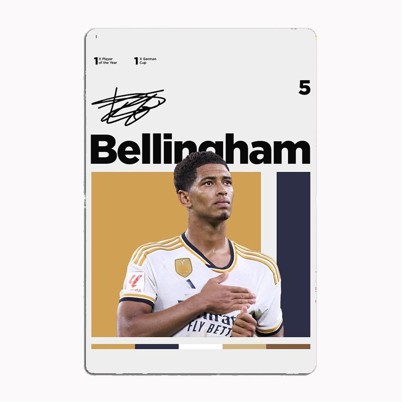 Jude Bellingham Fußball Sport Player Poster Metall Zeichen Poster Garage Zimmer Kino Wohnzimmer Custom Zinn Vintage Wohnkultur
