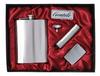 Elegant Set: Gasoline Lighter, Hip Flask and Flashlight