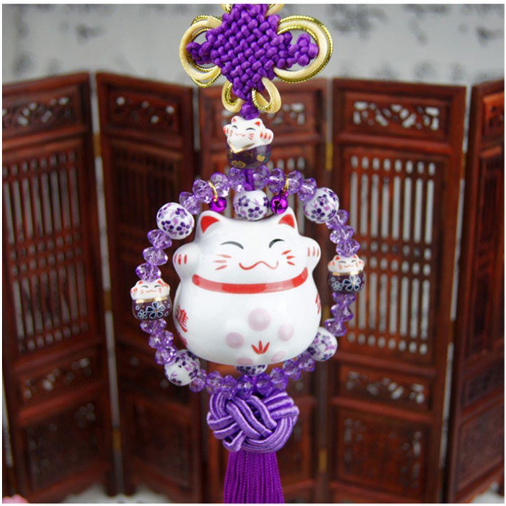 

Подвеска Кот Подвеска Подвеска Счастливый Кот Салон Автомобиля Керамическая Фигурка Кота Счастливый Кот Подвески для Автомобиля фиолетовый