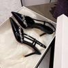 Women's Pumps Sexy Pointed Toe Thin High Heels Shoe Luxury Rhinestones Banquet Shoes Leather Dress Shoes Wedding Shoes for Women