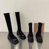 Thick-soled Boots Women's Spring and Autumn New British Style Thin Boots But Knee Elastic Socks Boots