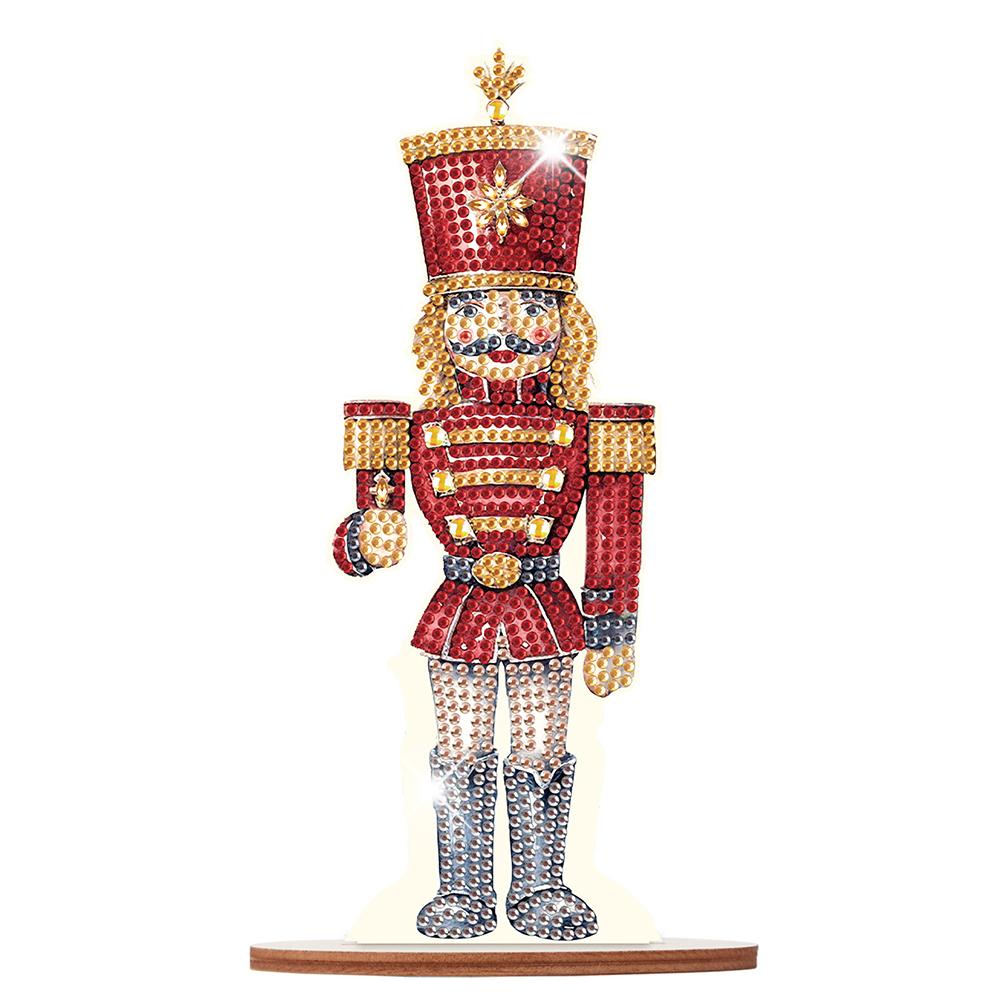 Diamond Painting Christmas Ornament Wooden Desktop Nutcracker Table Top Diamond Painting Decor for Home Office Desktop Decor