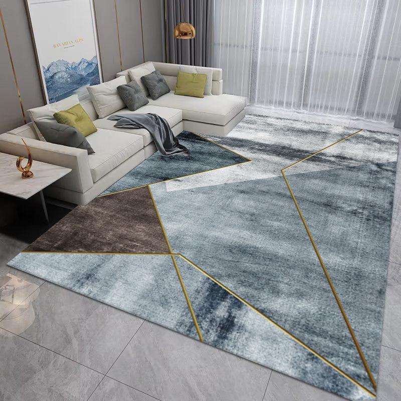 Europe Modern Style Geometry Stripe Carpet Living Room Sofa Bedroom Bedside Study Kitchen Entrance Door Rug Non-slip Decor Mat