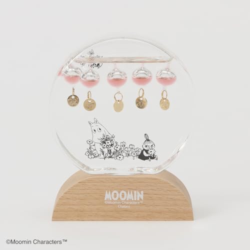 Chatani Glass Float Thermometer, Round, "Moomin" Design, W10 x D3.5 x H12.5cm, "FunScience" Item No. 152-333232