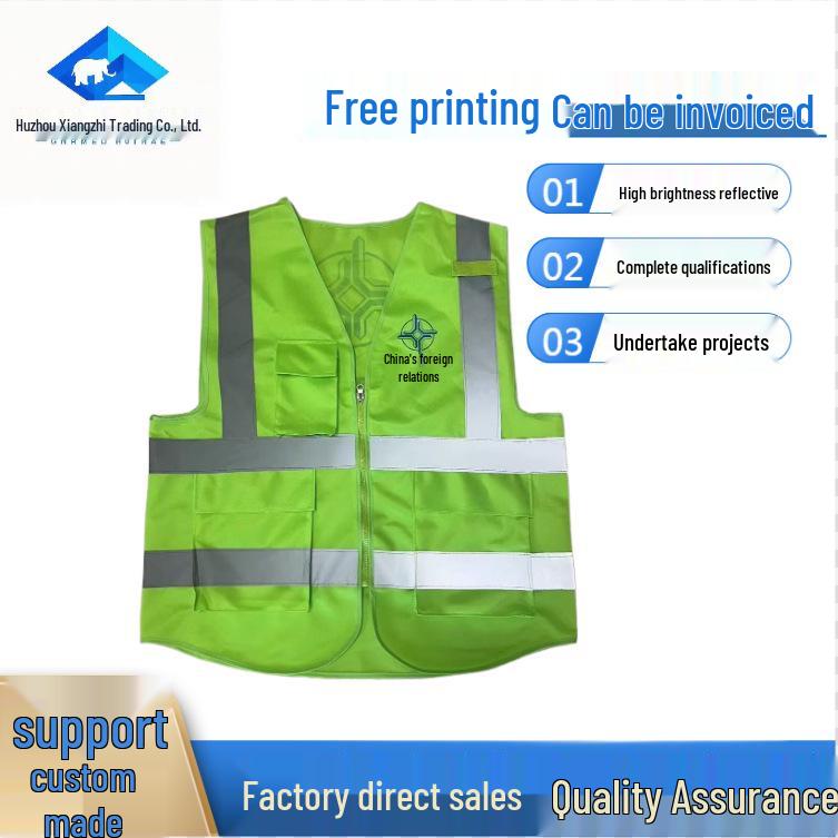 

Reflective Safety Construction Vest with Multi-Pockets - Fluorescent, Breathable for Sanitation Sites