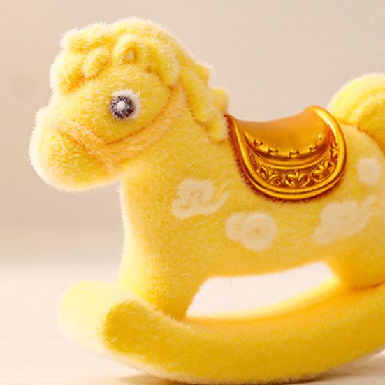 8Pcs Mini Rocking Horse Figurine Year of The Horse Statue Chinese Style Lucky Cartoon Horse Decoration Ornament New Year Gift