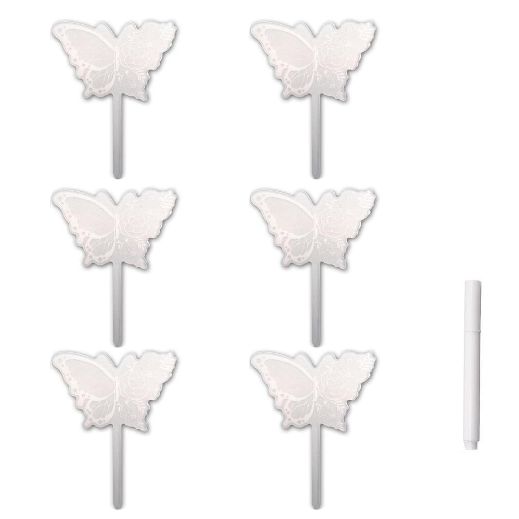 6/12pcs Plant Labels Acrylic Butterfly Garden Markers Waterproof Plant Marking Signs for Flowerpot Gardening Decoration